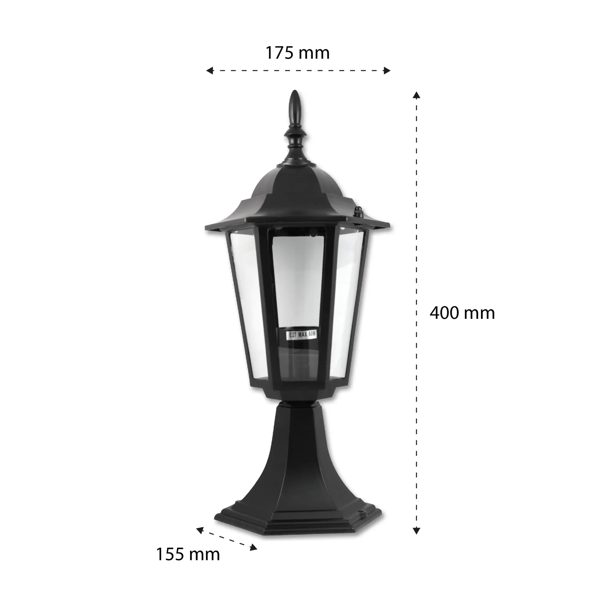 LED Garten-Pollerleuchte – 40 cm, schwarz
